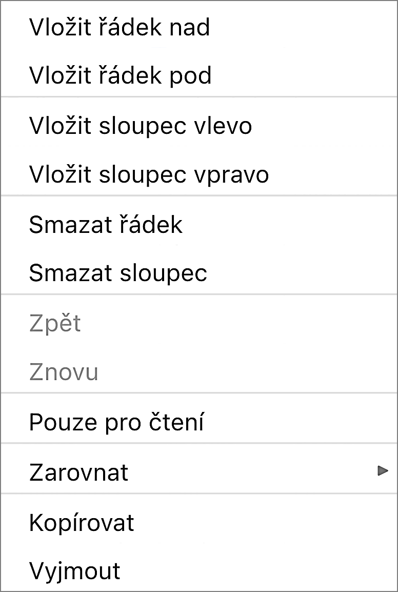 Handsontable – Czech translation