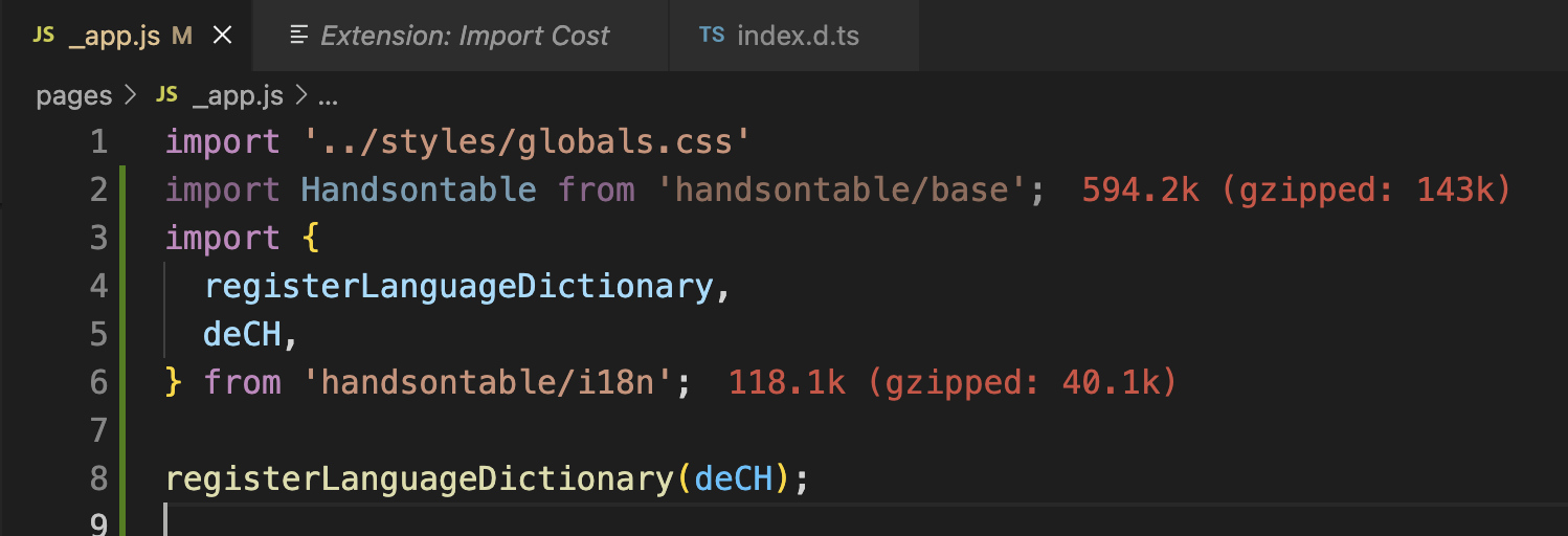 Handsontable base module import