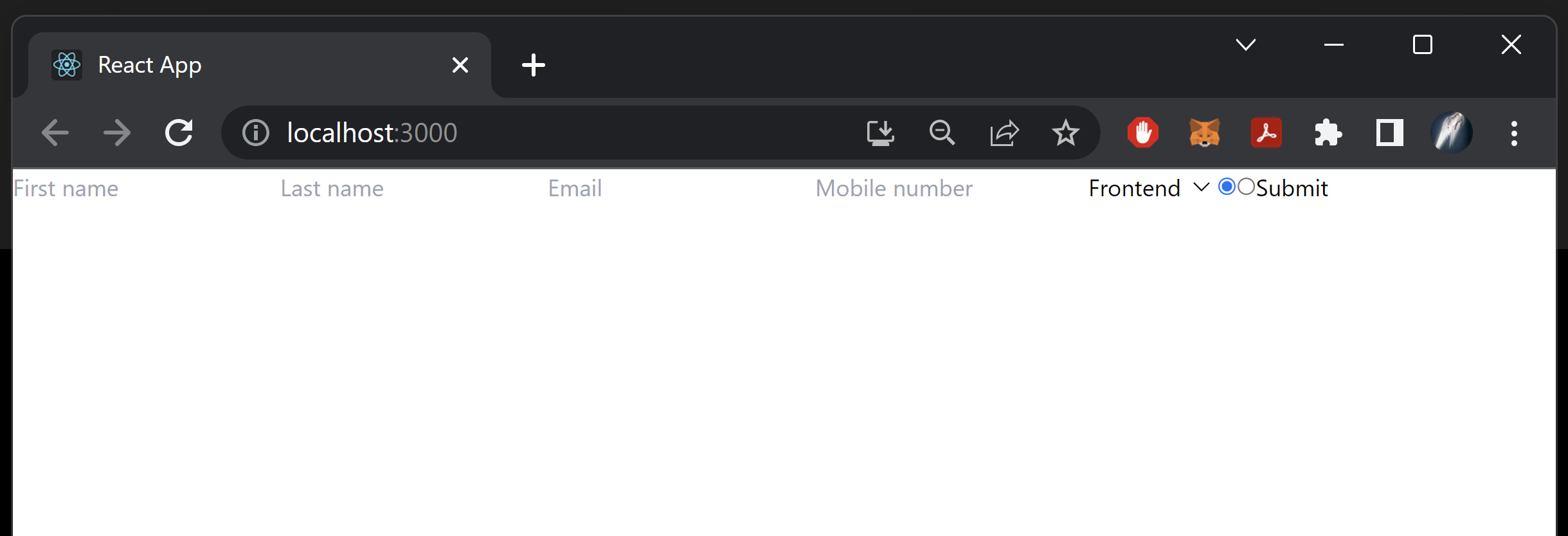 Form UI without using TailwindCSS - Hands-on: Integrating React Hook Form with React data grid