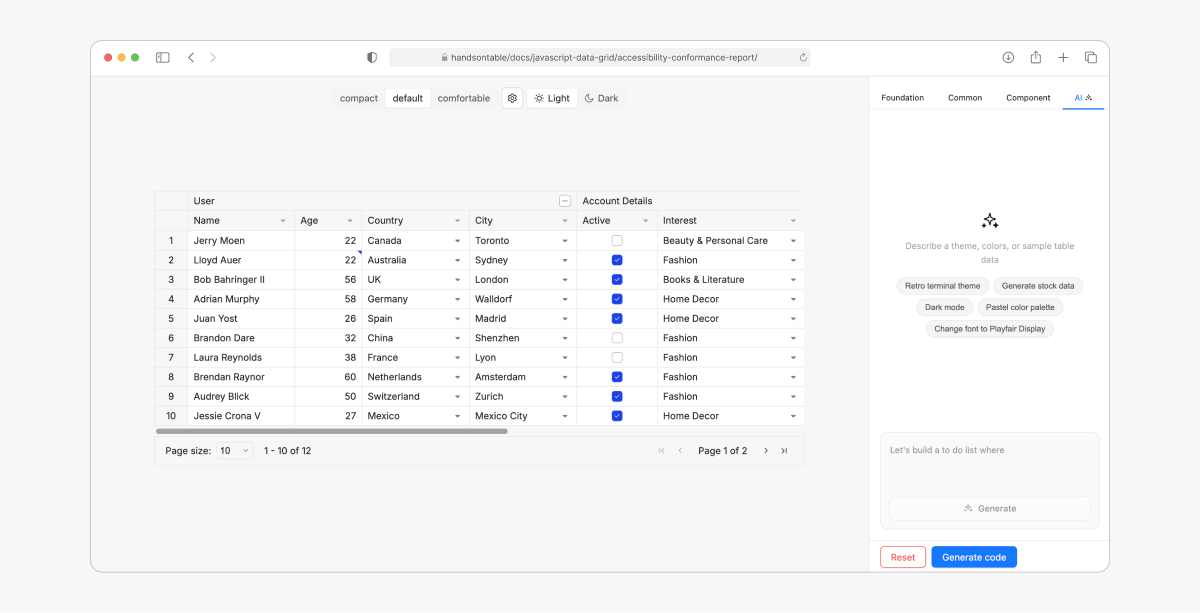 Theme builder